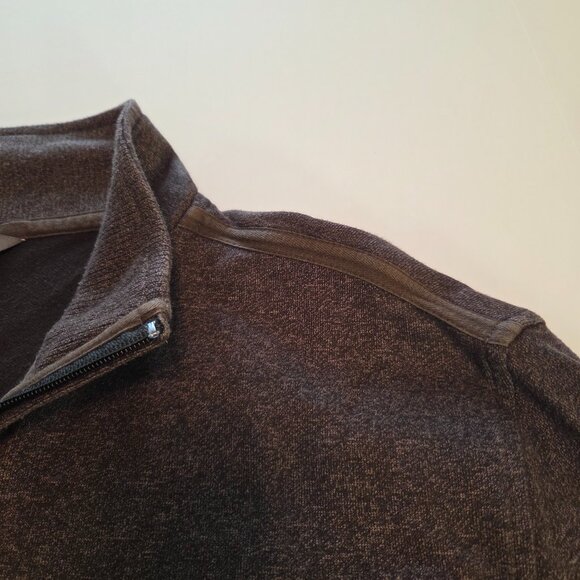 Van Heusen Men’s 1/4 Zip Long Sleeve Pullover, Mens LG, Dark Brown Heather - Picture 10 of 10